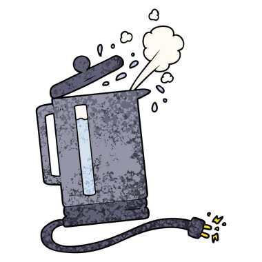 Elektrikli su ısıtıcısı kaynama çizgi film