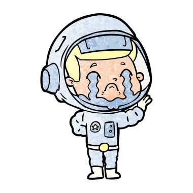 vektör çizim karikatür ağlayan astronot