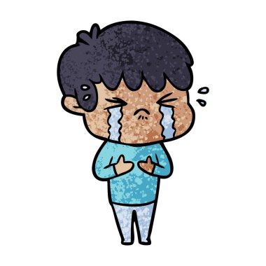 vektör çizim karikatür çocuk ağlıyor