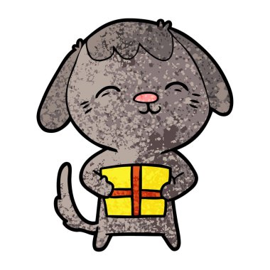 vektör çizim mutlu karikatür köpek