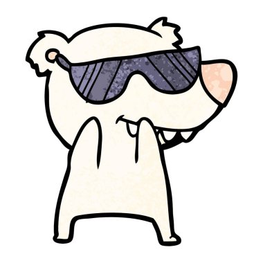 çizgi film ayı güneş gözlüğü takıyor