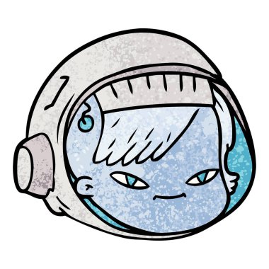 vektör çizim karikatür astronot yüz