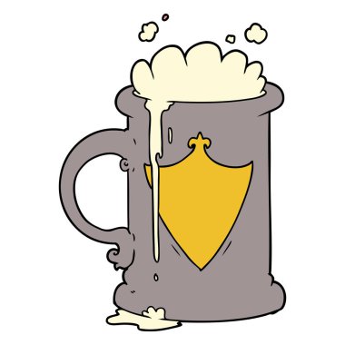 vektör çizim karikatür köpük bira