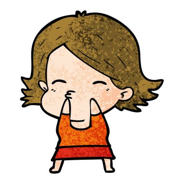 Çizgi filmdeki kadının vektör çizimi