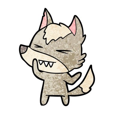 vektör çizim öfkeli wolf çizgi film