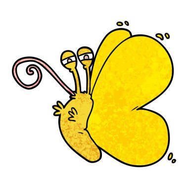 Komik karikatür kelebek vektör çizim