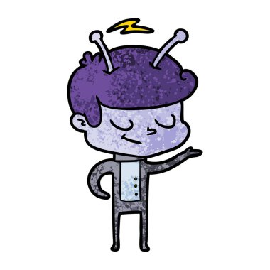 Dostu karikatür spaceman vektör çizim