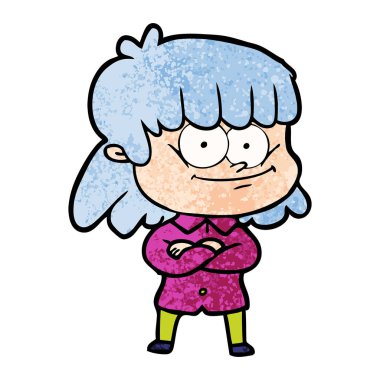 vektör çizim karikatür gülümseyen kadın