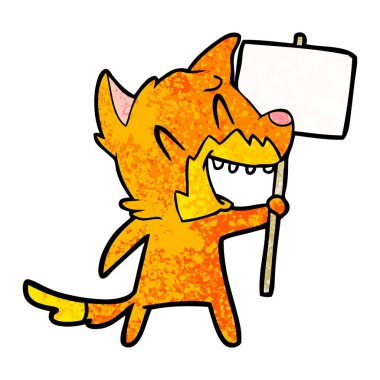 Tilki çizgi film gülen vektör çizim