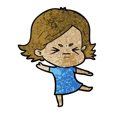 vektör çizim karikatür kızgın kız