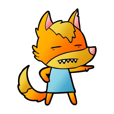 Tilki çizgi film karakteri vektör çizim