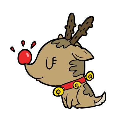 vektör çizim karikatür Noel reindeer