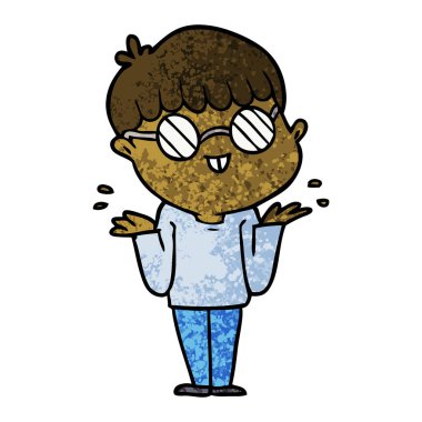 çizgi film çocuk gözlük takıyor