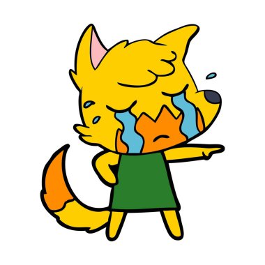 Tilki çizgi film karakteri vektör çizim