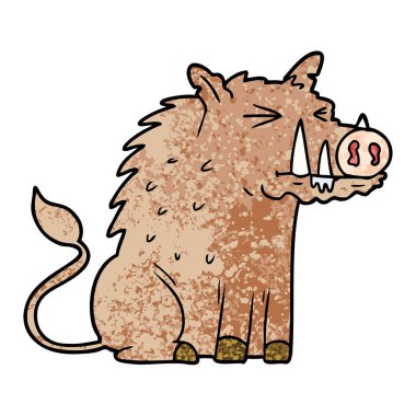 Çizgi film domuzunun vektör çizimi