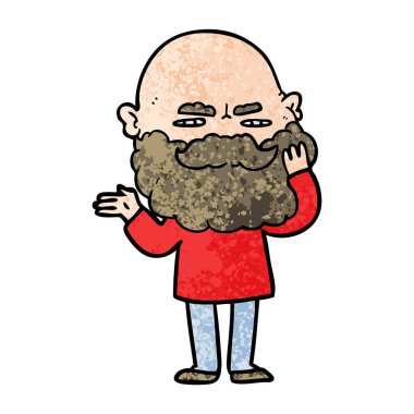 Sakal çatık ile çizgi film adam