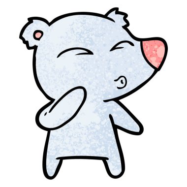 vektör çizim karikatür ayı ıslık