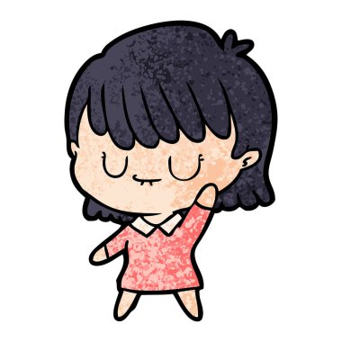 Çizgi filmdeki kadının vektör çizimi