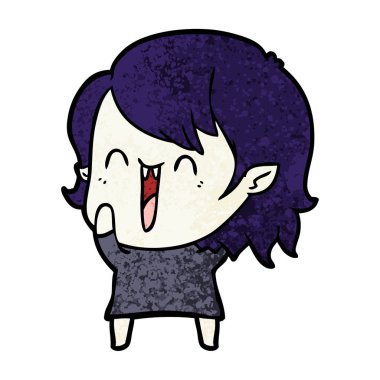 sevimli çizgi mutlu vampir kız