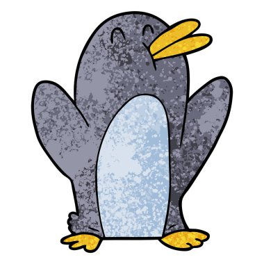 Tatlı penguen çizgi filminin vektör çizimi