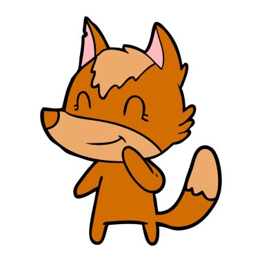 Tilki çizgi film karakteri vektör çizim