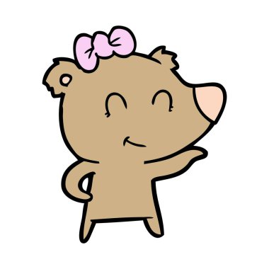 ayı çizgi film karakteri vektör çizim 