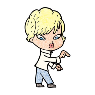 Çizgi filmdeki kadının vektör çizimi