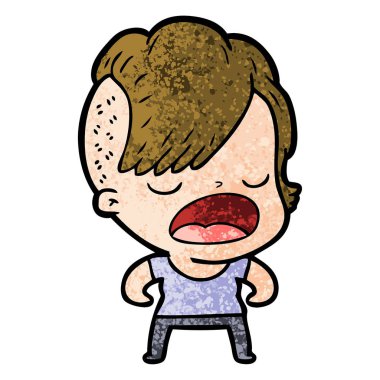 konuşuyor karikatür serin hippi kız