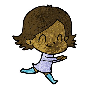 vektör çizim karikatür dostça kız