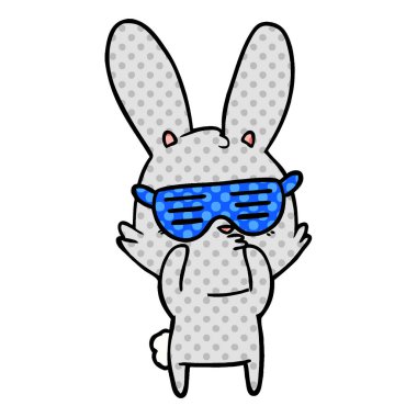 meraklı bunny çizgi vektör çizim