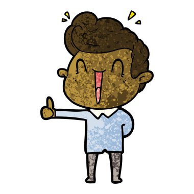 vektör çizim karikatür dostum heyecanlı