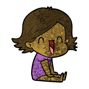 vektör çizim karikatür mutlu kadın