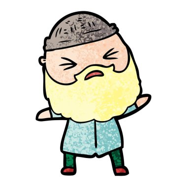 Sakallı çizgi film adamı.