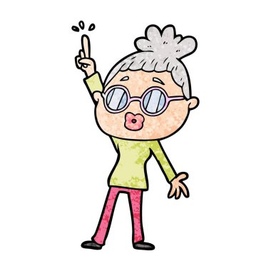 çizgi film dans eden kadın gözlük takıyor