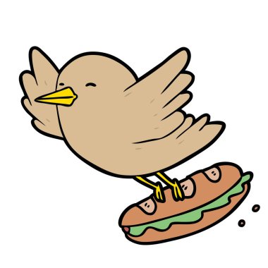 Çizgi film kuşunun vektör çizimi