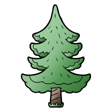 Çizgi film ağacının vektör çizimi