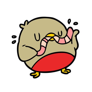 Çizgi film kuşunun vektör çizimi