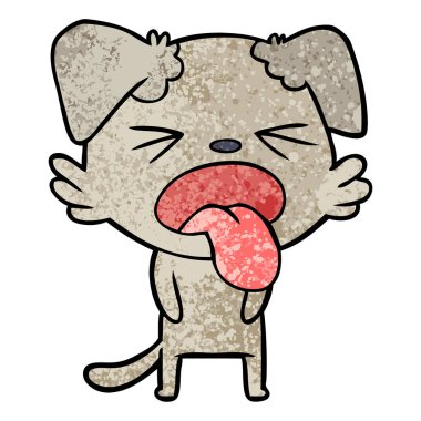 vektör çizim karikatür köpek bıkkın