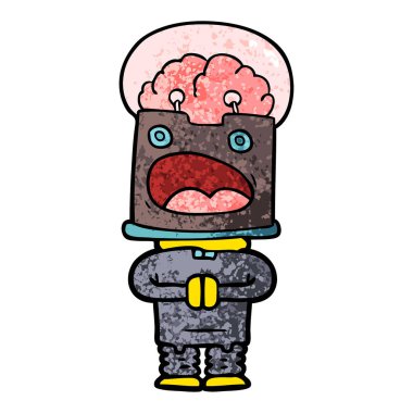 Çizgi film robotunun vektör çizimi