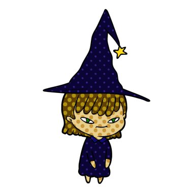 Çizgi filmdeki kadının vektör çizimi