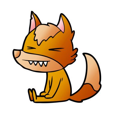 Tilki çizgi film karakteri vektör çizim