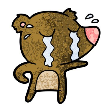 vektör çizim ayı ağlıyor çizgi film