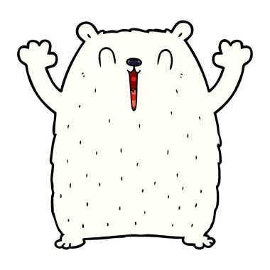 mutlu kutup ayısı karikatür vektör çizim