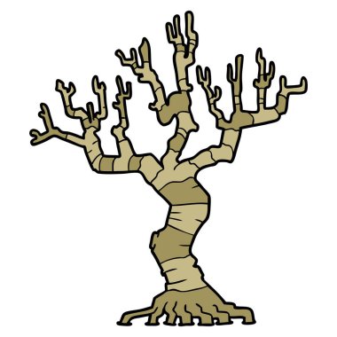 Çizgi film ağacının vektör çizimi