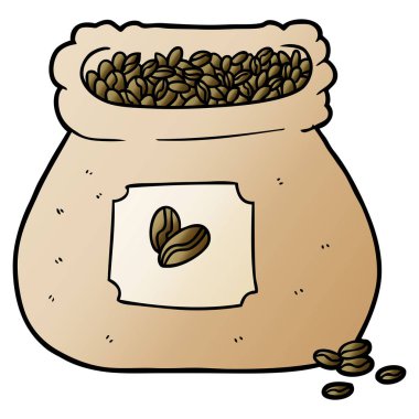 kahve fasulye çuvalı çizgi film