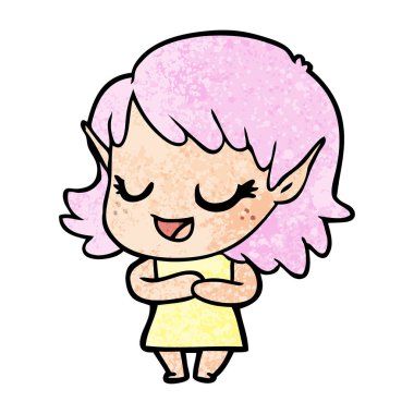 vektör çizim karikatür elf kızı