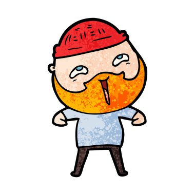 Çizgi film mutlu sakallı adam