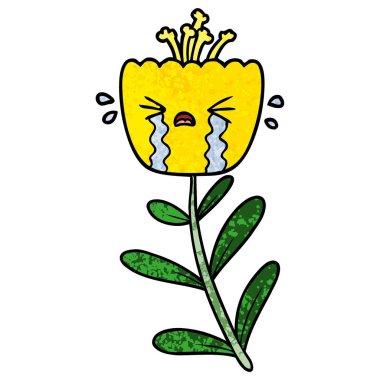 Çizgi film çiçeğinin vektör illüstrasyonu