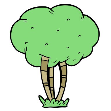 Çizgi film ağacının vektör çizimi