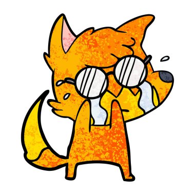 Tilki çizgi film ağlama vektör çizim